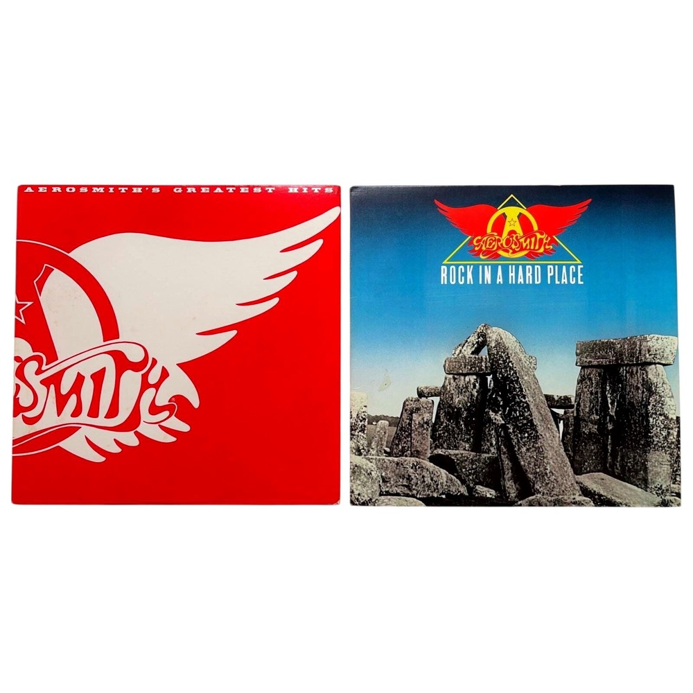 Aerosmith Vinyl Lot Greatest Hits & Rock in a Hard Place Columbia Records LPs